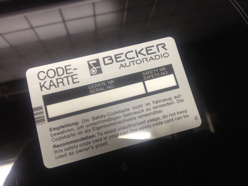 Code karte becker auto - code-karte,